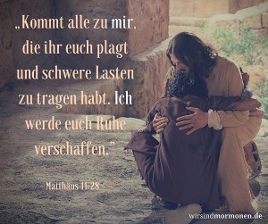 „Kommt alle zu mir, die ihr euch plagt und schwere Lasten zu tragen habt. Ich werde euch Ruhe verschaffen.” (Matthäus 11:28)