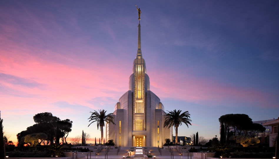 Ein Bild des Rom-Tempels der Kirche Jesu Christi der Heiligen der Letzten Tage in Italien. In diesem Tempel wird - wie in jedem anderen Tempel - das Endowment vollzogen.