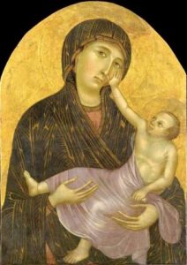 Zu sehen ist ein weiteres Beispiel für bizarre religiöse Kunst (Maria und das Jesus Kind)
