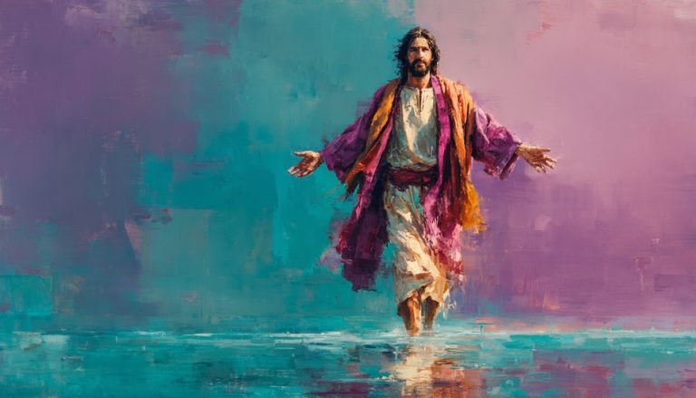 Zu sehen ist ein AI-generiertes Bild von Jesus Christus mit offenen Armen.
