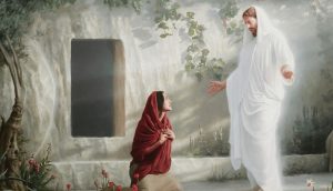 Osterszene des auferstandenen Jesus mit Maria Magdalena.