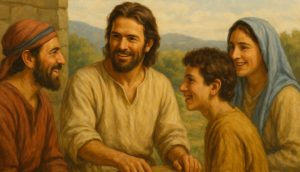 Jesus mit Bruder und Schwester – familiäre Szene in Nazaret